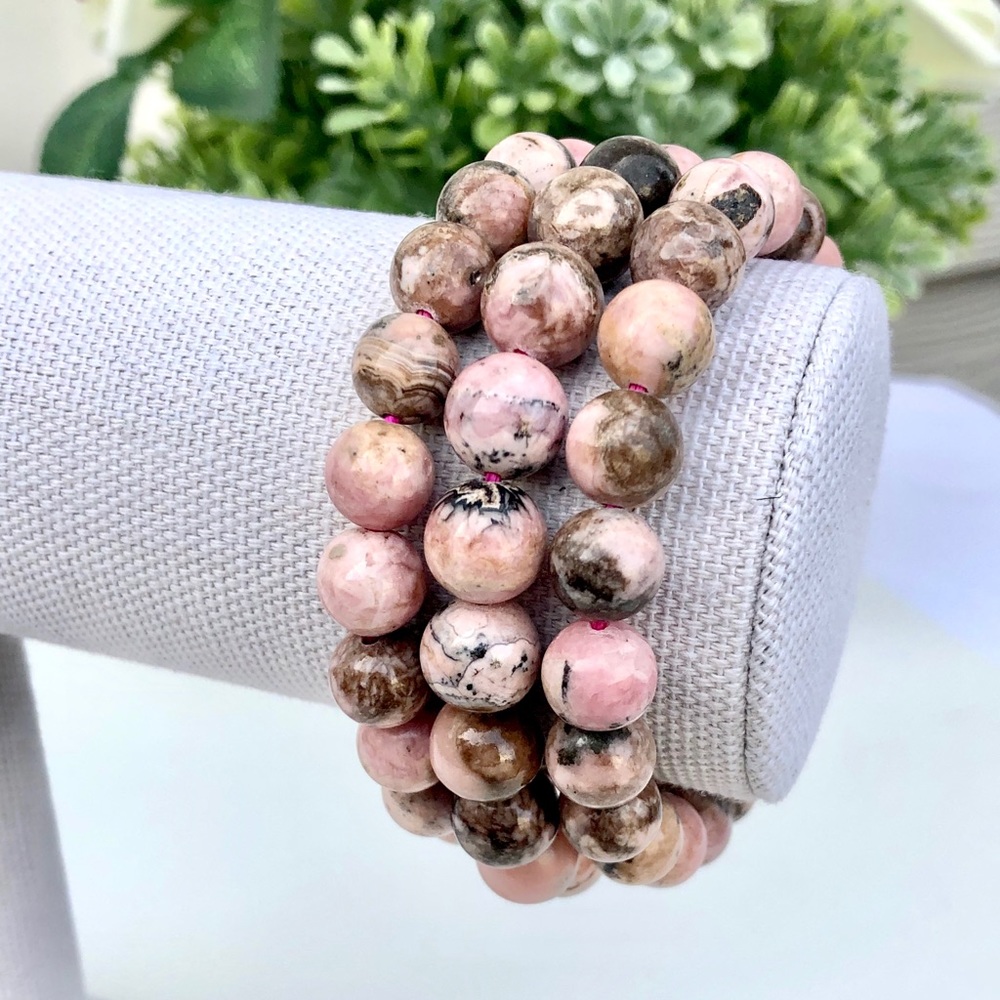 COPY - COPY - COPY - 10mm Genuine AAA Pink Rhodochrosite Beads bracelet